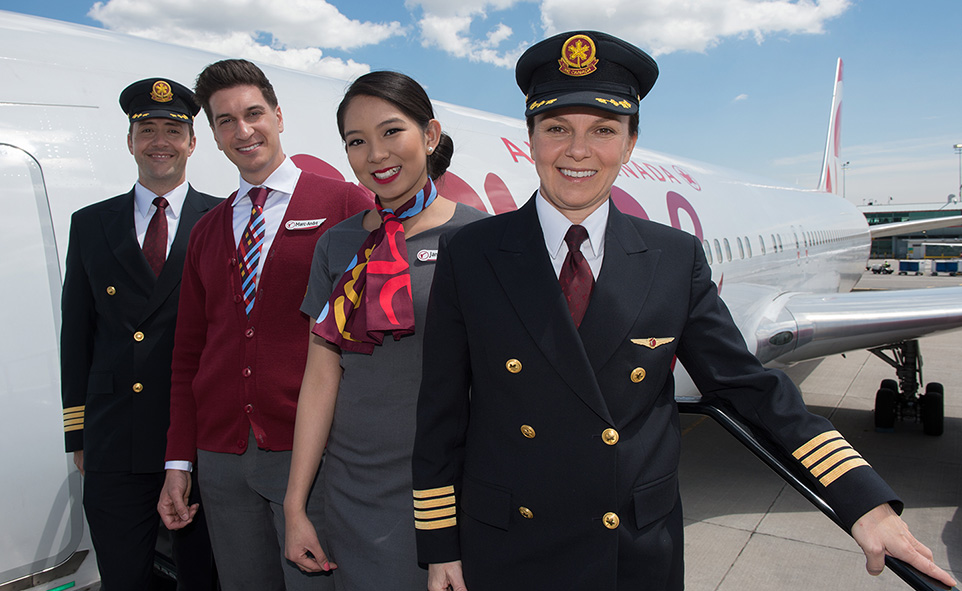 A photo of a Rouge flight crew