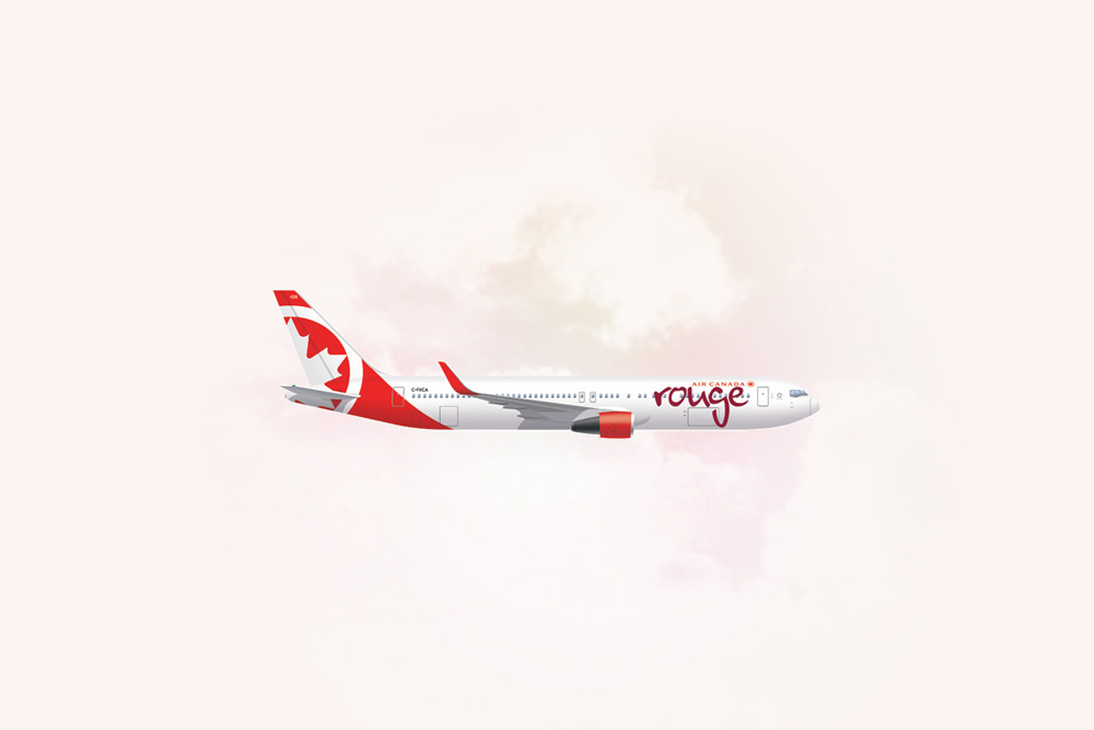 Image d’un Boeing 767-300ER d’Air Canada Rouge.