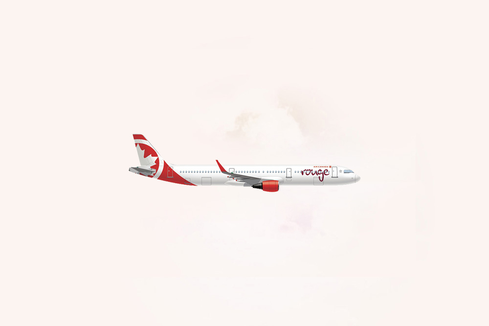 Image d’un Airbus 321 d’Air Canada Rouge.